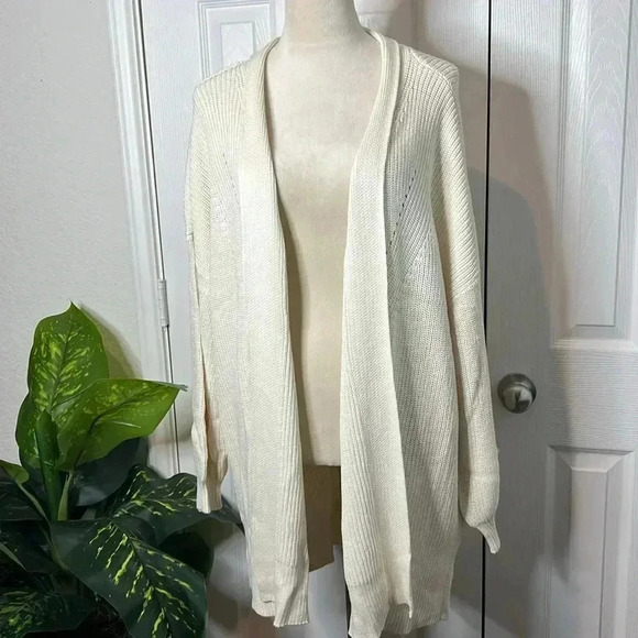 Universal Thread Women’s Open-front Cozy Knit Cardigan Color Cream Size 2X - Picture 5 of 12